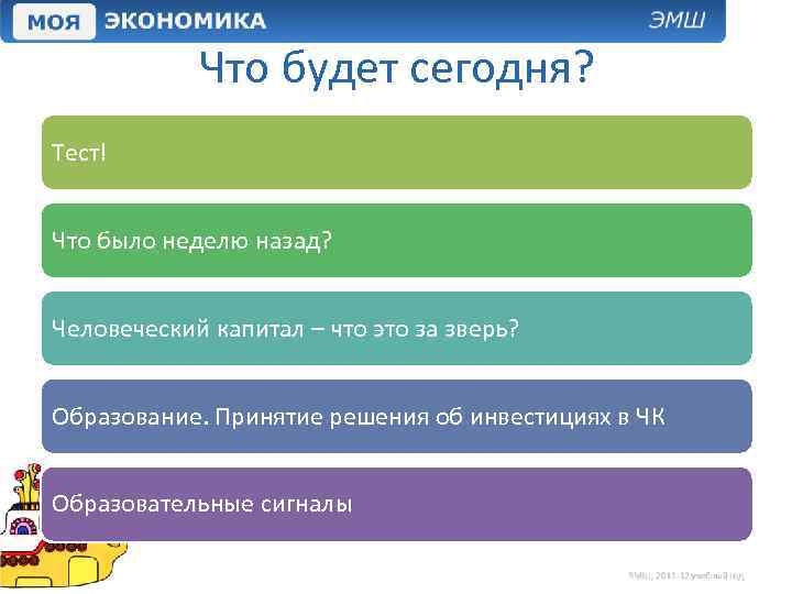 Что будет сегодня? Тест! Что было неделю назад? Человеческий капитал – что это за