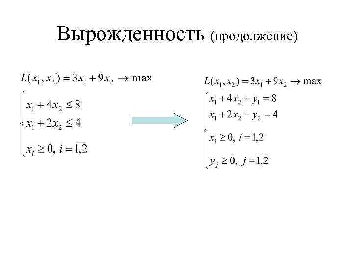 Вырожденность (продолжение) 