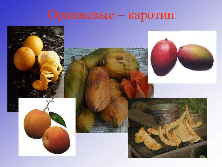 Оранжевые – каротин 