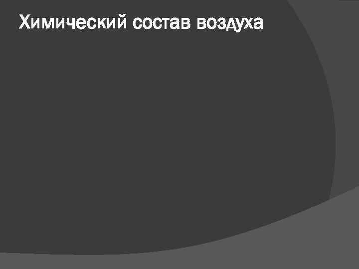 Химический состав воздуха 