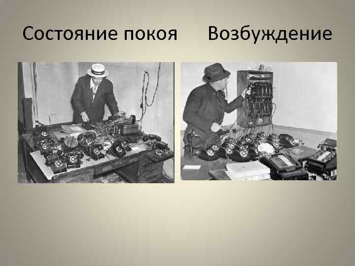 Состояние покоя Возбуждение 