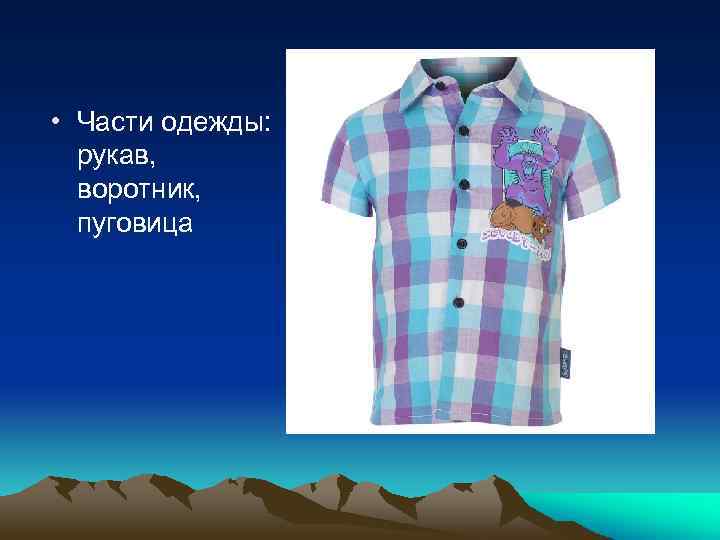  • Части одежды: рукав, воротник, пуговица 