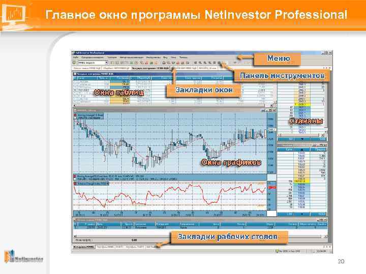 Главное окно программы Net. Investor Professional 20 