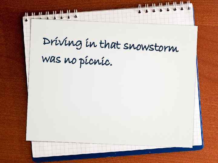 Driving in that snows torm was no picnic. 