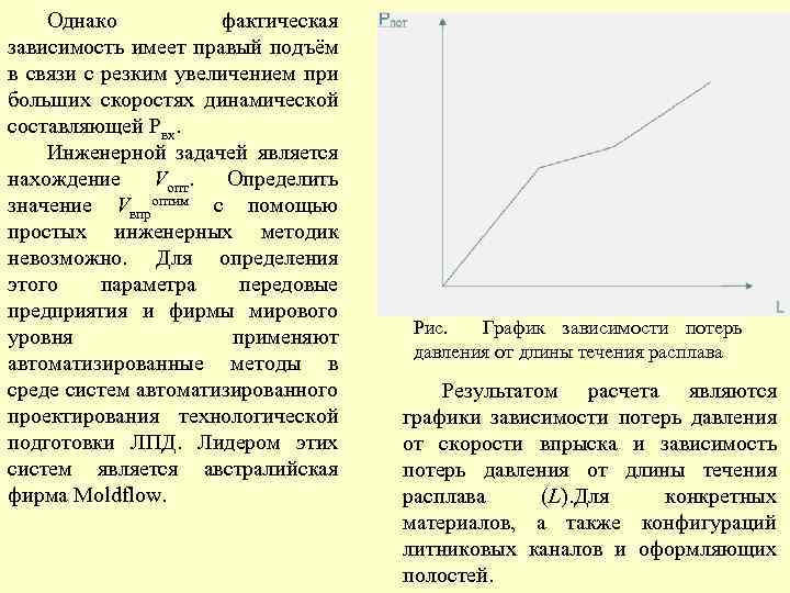 Однако фактическая зависимость имеет правый подъём в связи с резким увеличением при больших скоростях