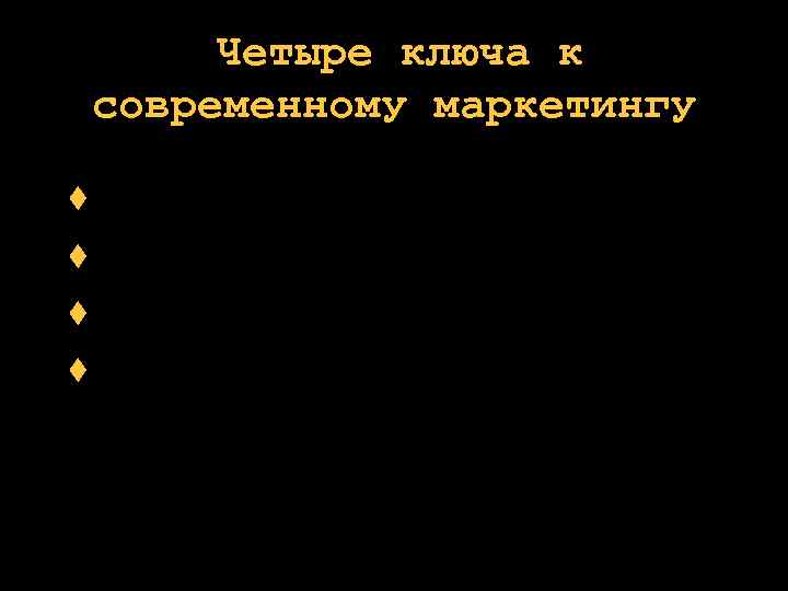  Четыре ключа к современному маркетингу отношения марка упаковка цена 