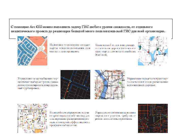 C помощью Arc GIS можно выполнить задачу ГИС любого уровня сложности, от отдельного аналитического