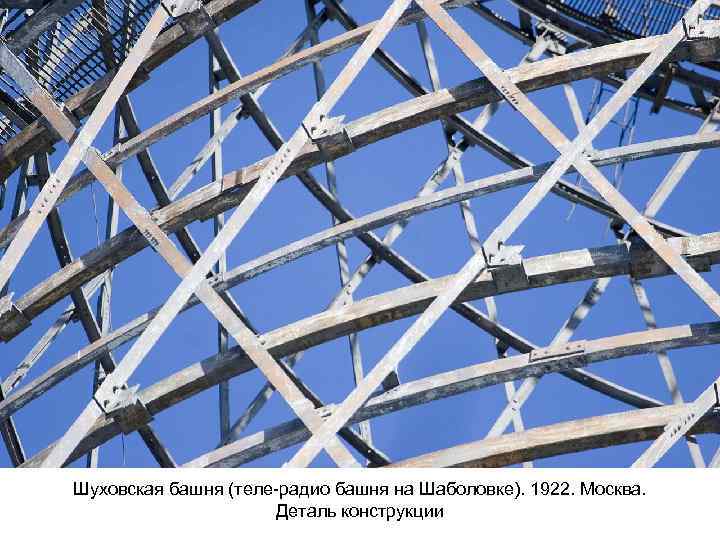 Шуховская башня (теле-радио башня на Шаболовке). 1922. Москва. Деталь конструкции 