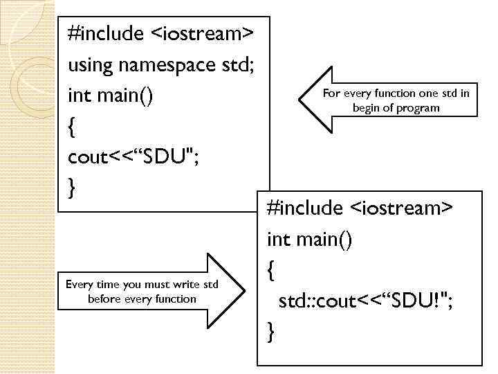 #include <iostream> using namespace std; int main() { cout<<“SDU