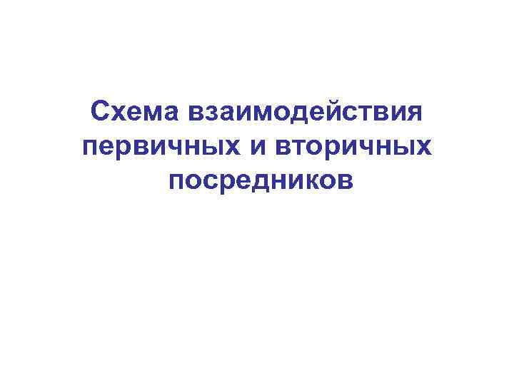 Схема взаимодействия первичных и вторичных посредников 