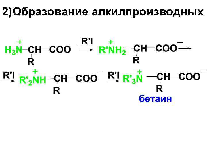 2)Образование алкилпроизводных 