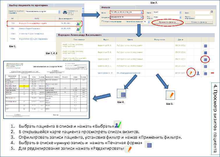 Шаг 3. Шаг 1. Шаг 2, 4, 5 1. 2. 3. 4. 5. Шаг