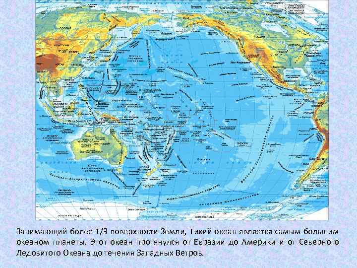 Занимающий более 1/3 поверхности Земли, Тихий океан является самым большим океаном планеты. Этот океан