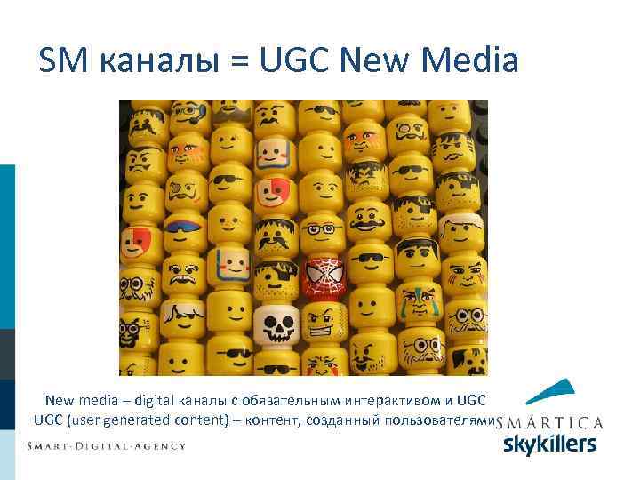 SM каналы = UGC New Media New media – digital каналы с обязательным интерактивом