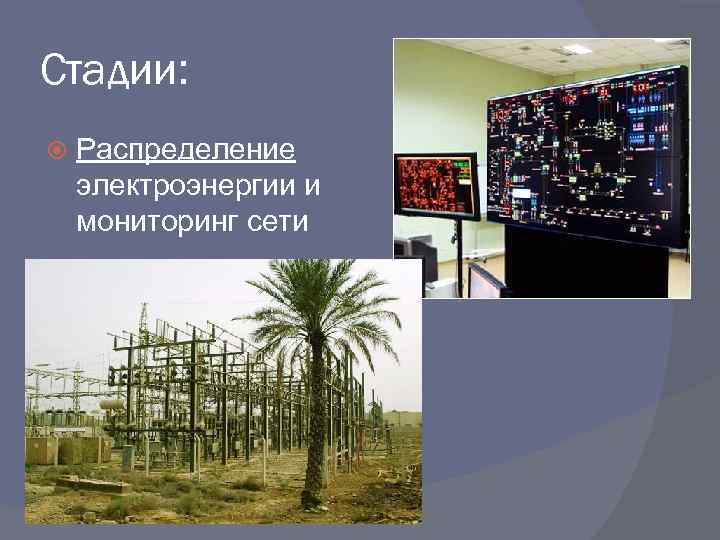 Стадии: Распределение электроэнергии и мониторинг сети 