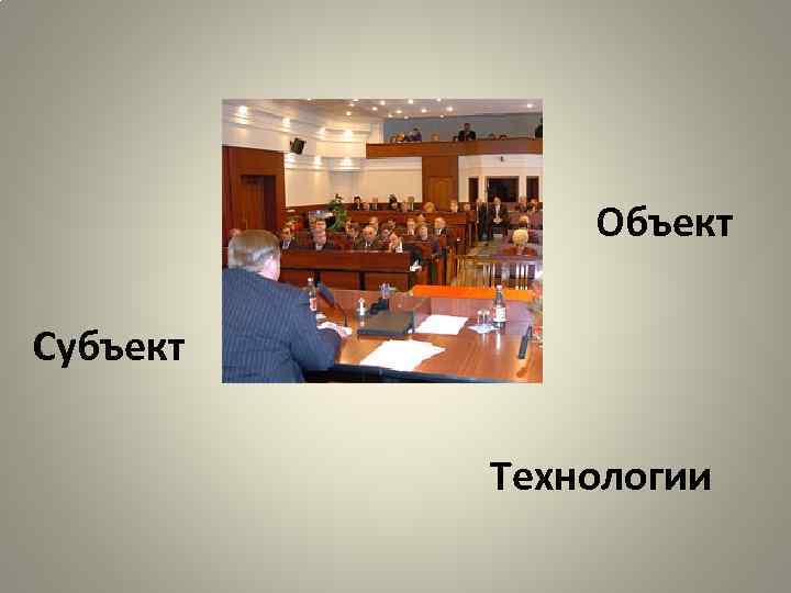 Объект Субъект Технологии 