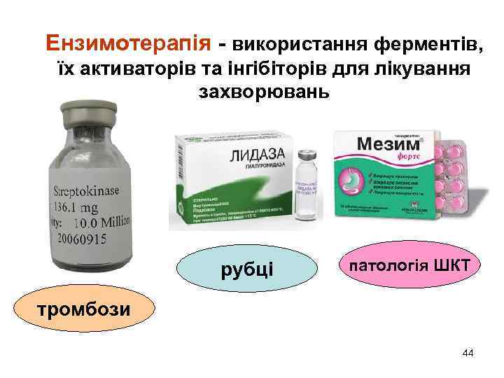 Ензимотерапія - використання ферментів, їх активаторів та інгібіторів для лікування захворювань рубці патологія ШКТ