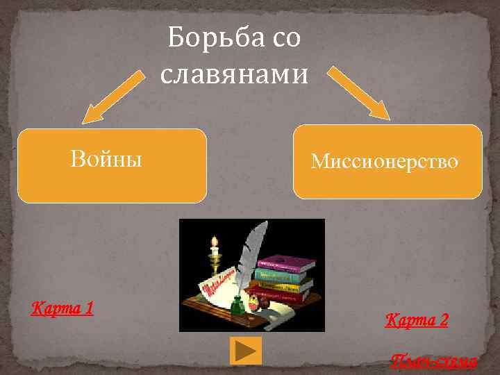 Борьба со славянами Войны Карта 1 Миссионерство Карта 2 План-схема 