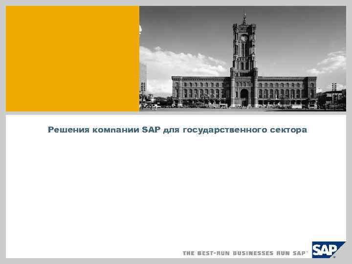 Решения компании SAP для государственного сектора 