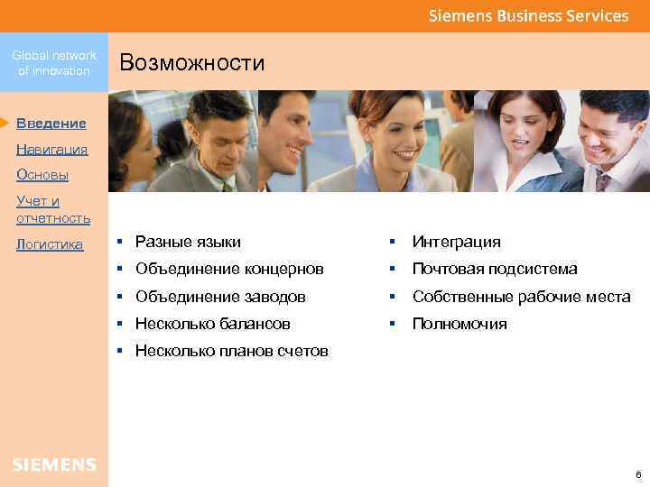 Global network of innovation Возможности Введение Навигация Основы Учет и отчетность Логистика § Разные