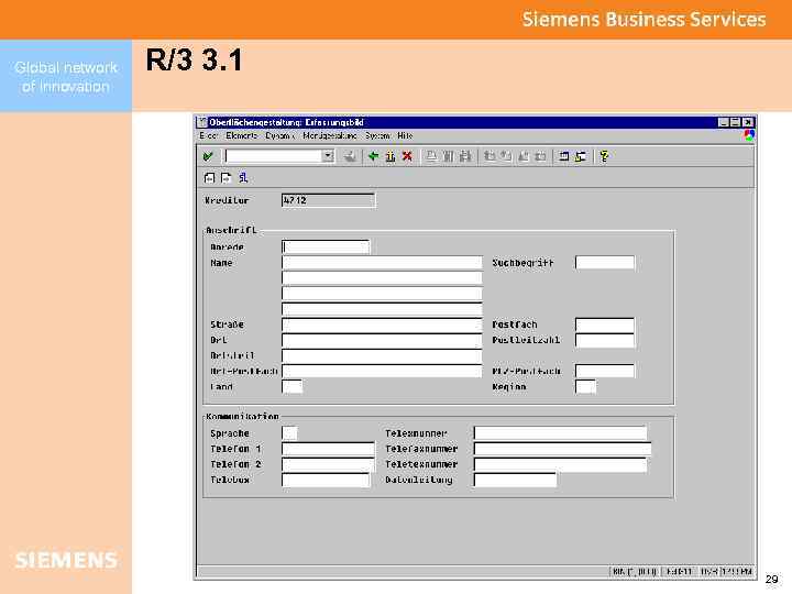 Global network of innovation R/3 3. 1 29 