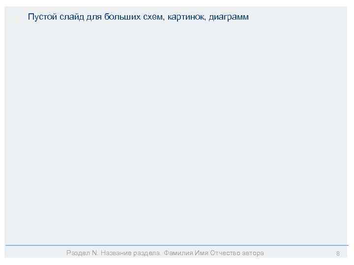  Пустой слайд для больших схем, картинок, диаграмм Раздел N. Название раздела. Фамилия Имя