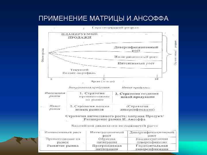 ПРИМЕНЕНИЕ МАТРИЦЫ И. АНСОФФА 