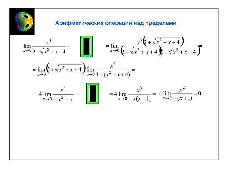 Арифметические операции над пределами 