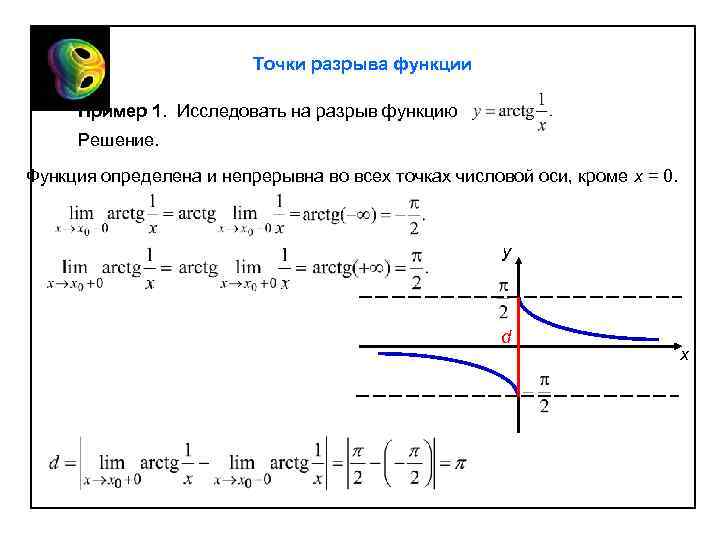 Исследовать функции на непрерывность и сделать схематический чертеж в п а