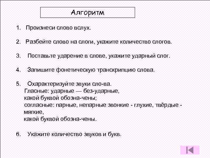 План фонетического разбора слова 4 класс