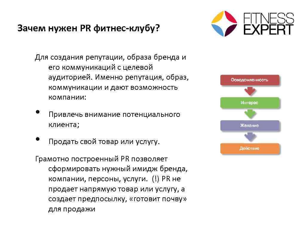 Зачем нужен PR фитнес-клубу? Для создания репутации, образа бренда и его коммуникаций с целевой