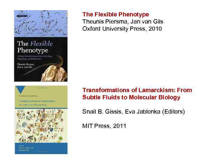 The Flexible Phenotype Theunis Piersma, Jan van Gils Oxford University Press, 2010 Transformations of