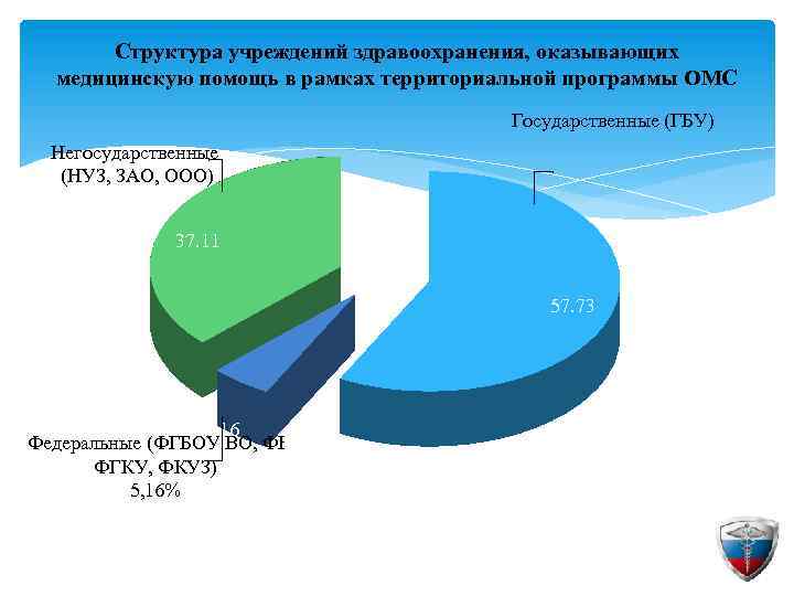 Структура учреждений здравоохранения, оказывающих медицинскую помощь в рамках территориальной программы ОМС Государственные (ГБУ) Негосударственные