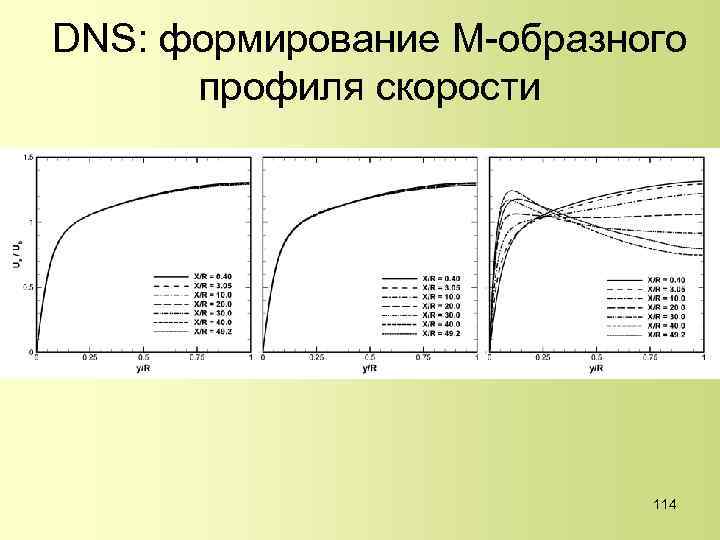 DNS: формирование М-образного профиля скорости 114 