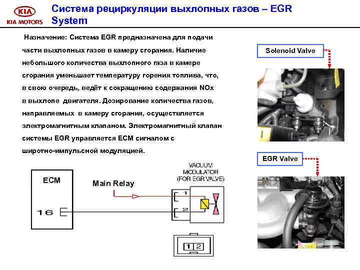 Система рециркуляции выхлопных газов – EGR System Назначение: Система EGR предназначена для подачи части