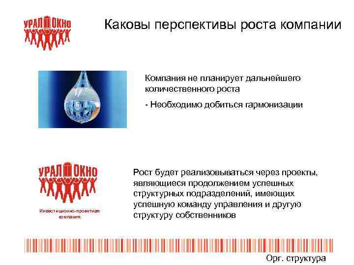 Каковы перспективы роста компании Компания не планирует дальнейшего количественного роста - Необходимо добиться гармонизации