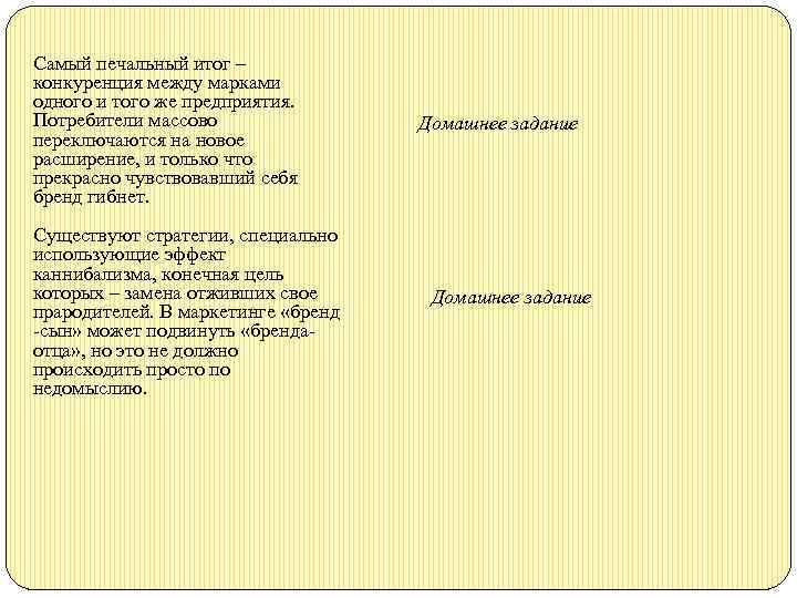 Самый печальный итог – конкуренция между марками одного и того же предприятия. Потребители массово