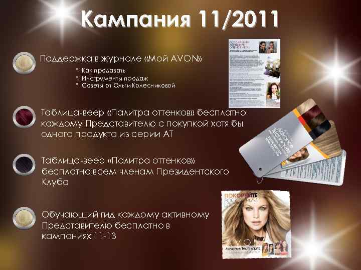 Кампания 11/2011 Поддержка в журнале «Мой AVON» * Как продавать * Инструменты продаж *