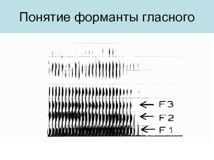 Понятие форманты гласного 