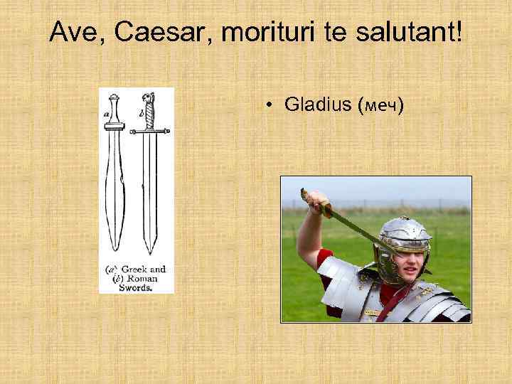 Ave, Caesar, morituri te salutant! • Gladius (меч) 