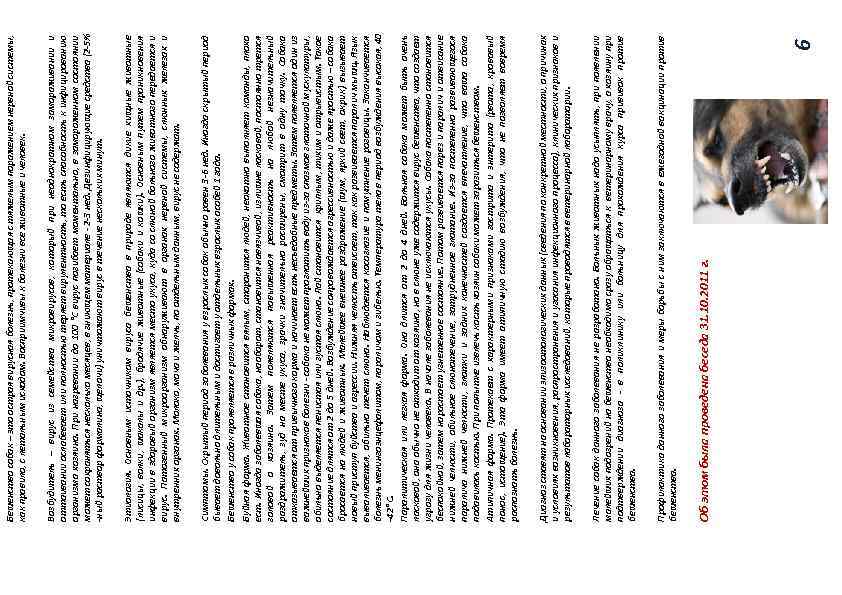 Об этом была проведена беседа 31. 10. 2011 г. 6 Профилактика данного заболевания и