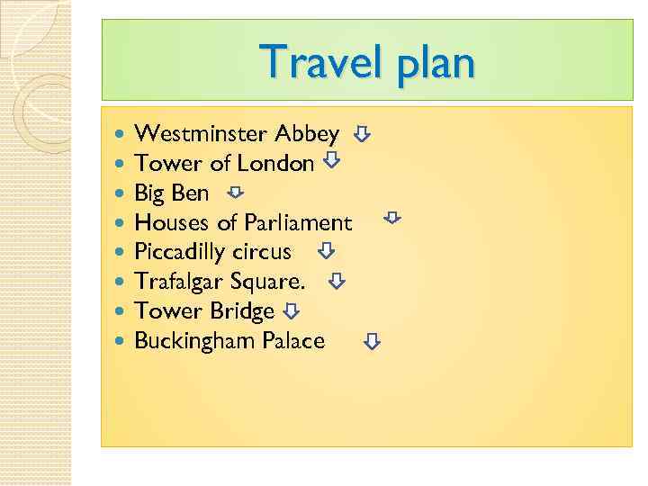 Travel plan Westminster Abbey Tower of London Big Ben Houses of Parliament Piccadilly circus