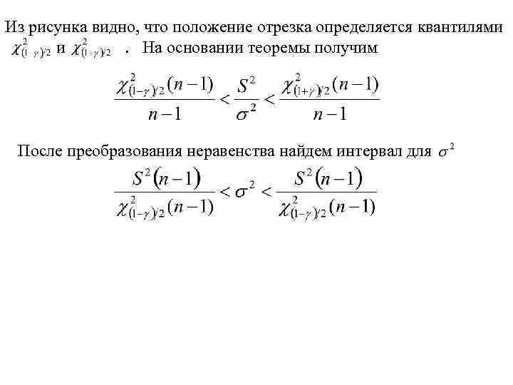 Из рисунка видно, что положение отрезка определяется квантилями и . На основании теоремы получим