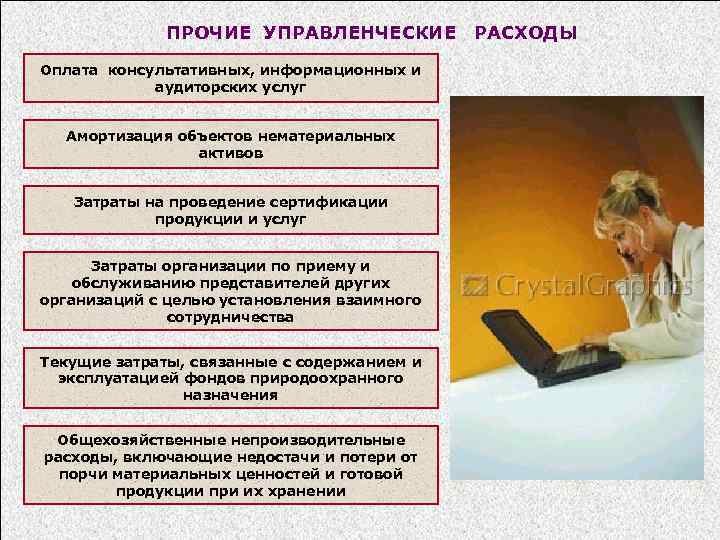 ПРОЧИЕ УПРАВЛЕНЧЕСКИЕ Оплата консультативных, информационных и аудиторских услуг Амортизация объектов нематериальных активов Затраты на