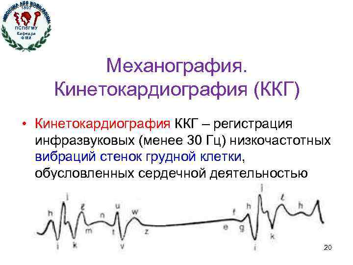 1897 ПСПб. ГМУ Кафедра ФМИ Кафедра физики, математики и информатики Механография. Кинетокардиография (ККГ) •