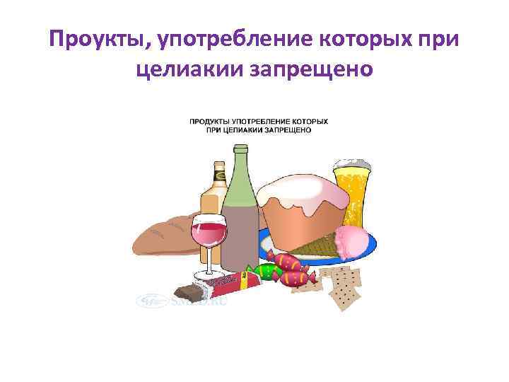 Проукты, употребление которых при целиакии запрещено 