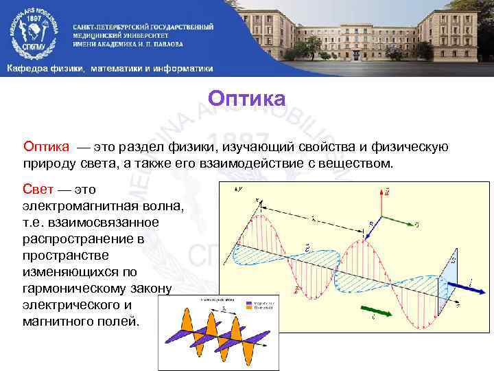 Оптика — это раздел физики, изучающий свойства и физическую природу света, а также его