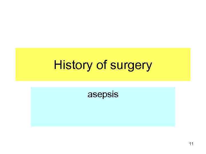 History of surgery asepsis 11 