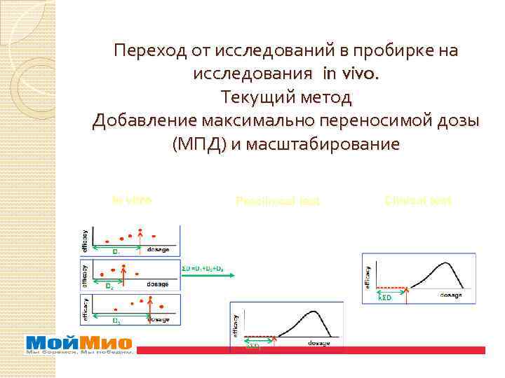 Переход от исследований в пробирке на исследования in vivo. Текущий метод Добавление максимально переносимой