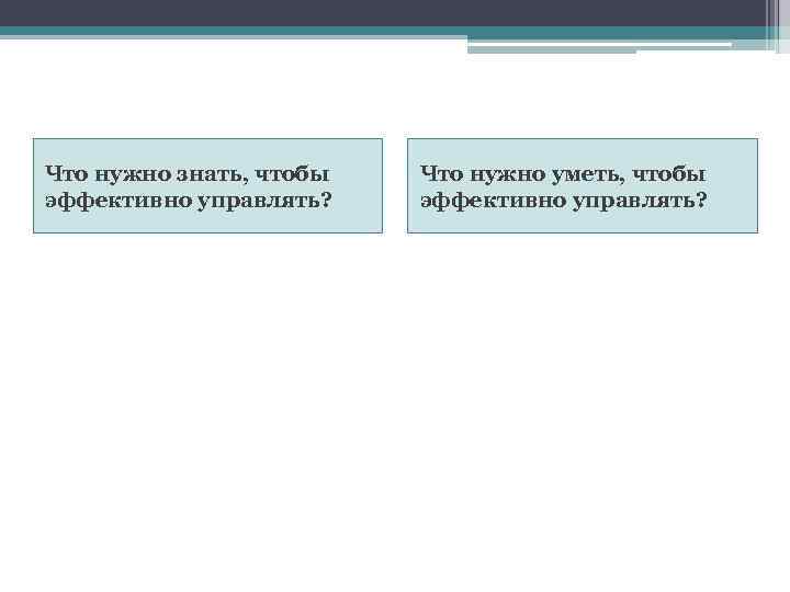 Что нужно знать, чтобы эффективно управлять? Что нужно уметь, чтобы эффективно управлять? 